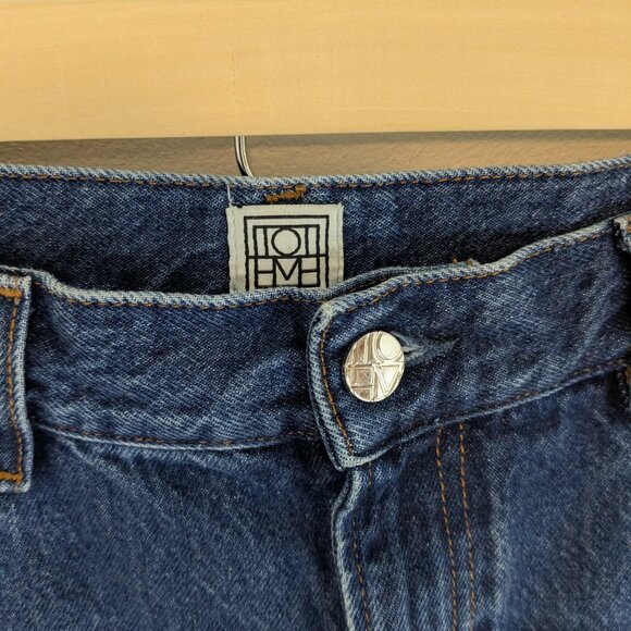 TOTOME Tapered Leg Denim Jeans High Waisted - Picture 5 of 8